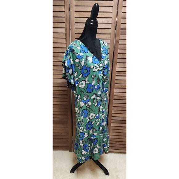 Cabi Women's Green Floral Celebrate Reversible 2-in-1, V-Neck Dress Plus Size 2X - Picture 4 of 9